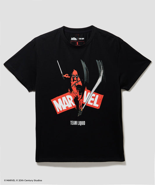 DEADPOOL MARVEL LOGO SLASH TEE