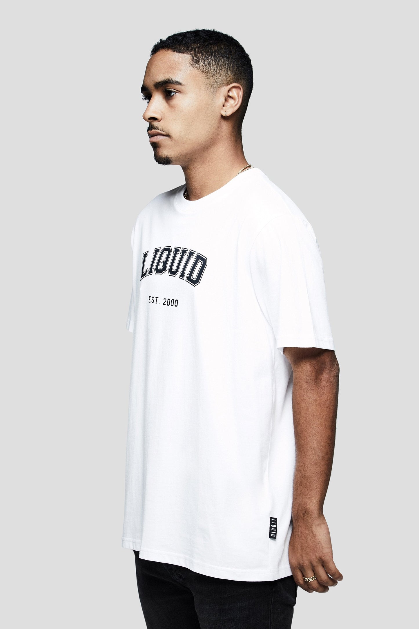 LIQUID VARSITY FONT SHORT SLEEVE TEE